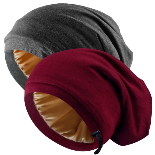 Silk Satin Bonnet Hair Wrap for Sleeping-2 Pcs