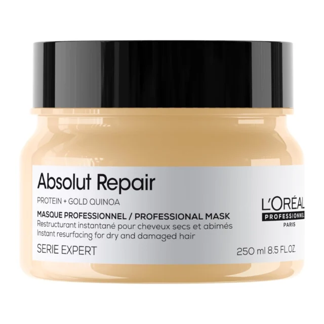 L’Oréal Professionnel Mask, With Protein And Gold Quinoa for Medium-Thick Dry And Damaged Hair, Serie Expert Absolut Repair, 250 ml