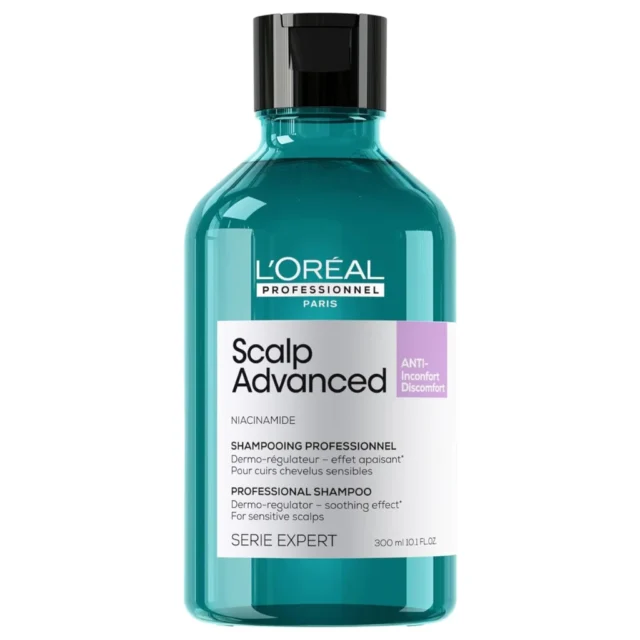 L'Oréal Professionnel Scalp Advanced Anti-Discomfort Dermo-Regulator Shampoo, Soothing Action for Sensitive Scalps, Serie Expert, 300 ml